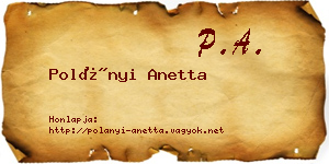 Polányi Anetta névjegykártya